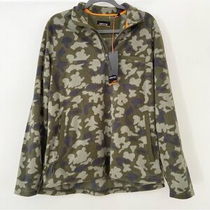 Orvis Fleece Pullover Men’s Medium Outdoor Performance Fishing Hiking Camo Camp